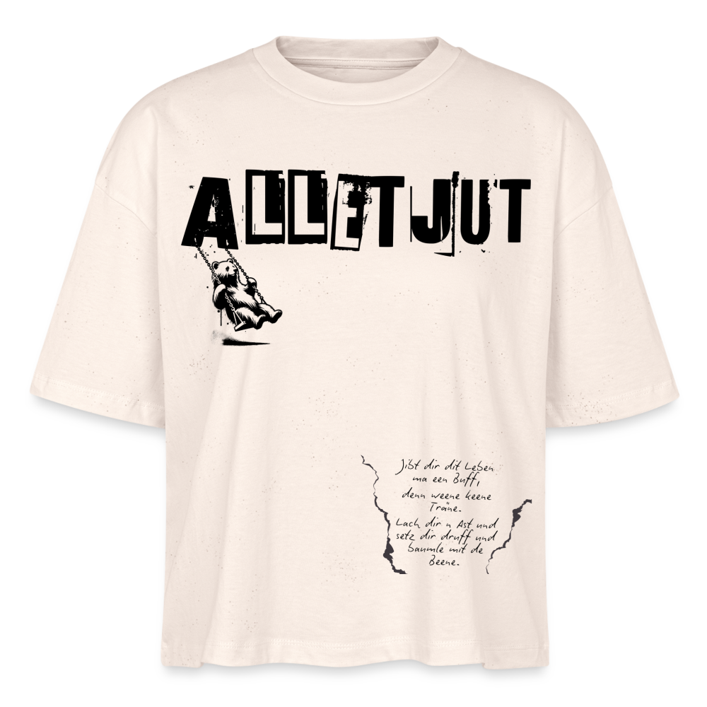 Berliner Spruch-ALLET JUT-Frauen Boxy Bio-T-Shirt - Naturweiß