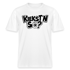 Berlin Shirt mit Berliner Schnauze-KIEKSTN SO?- RELAXED FIT Unisex Bio T-Shirt - Weiß