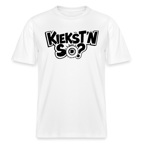 Berlin Shirt mit Berliner Schnauze-KIEKSTN SO?- RELAXED FIT Unisex Bio T-Shirt - Weiß