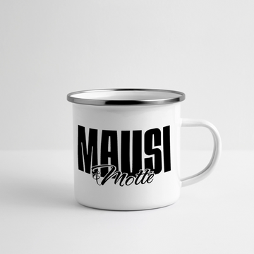 MAUSI UND MOTTE-Panorama Emaille-Tasse - Weiß