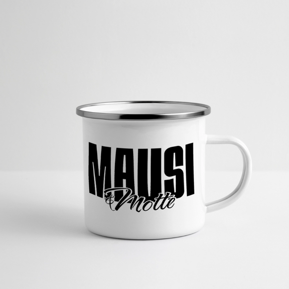 MAUSI UND MOTTE-Panorama Emaille-Tasse - Weiß