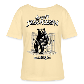 DRUFF JESCHISS'N-Rundhals Frauen Bio-T-Shirt - Creme