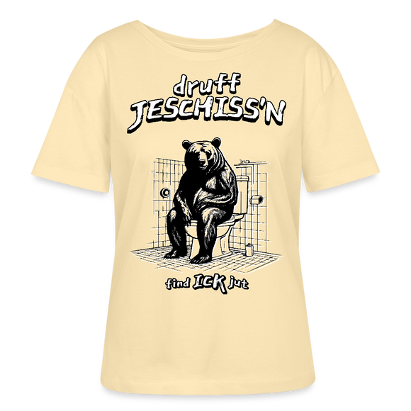 DRUFF JESCHISS'N-Rundhals Frauen Bio-T-Shirt - Creme