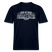 Berliner Spruch-MACH MA KEENE FISIMATENTEN-RELAXED FIT Unisex BIO T-Shirt  - weisser Print auf Navyfarbenen Stoff