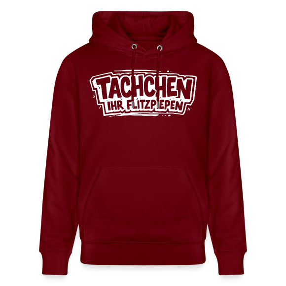 TACHCHEN IHR FLITZPIEPEN-Unisex Bio-Hoodie mit Berliner Schnauze - Burgunderrot