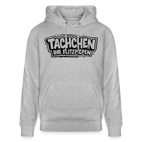 TACHCHEN IHR FLITZPIEPEN-schwarzer Print in Outline-Comicstyle-Unisex Bio-Hoodie- - Grau meliert