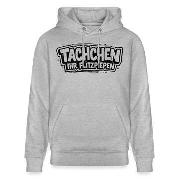 TACHCHEN IHR FLITZPIEPEN-schwarzer Print in Outline-Comicstyle-Unisex Bio-Hoodie- - Grau meliert
