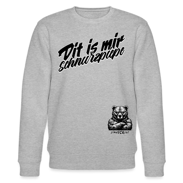 Dit is mir SCHNURZPIEPE-Unisex Bio-Sweatshirt - Grau meliert