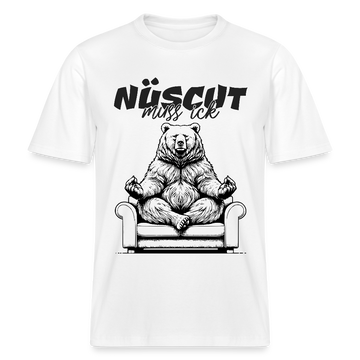 NÜSCHT MUSS ICK-Relaxed Fit Unisex Bio-T-Shirt - Weiß