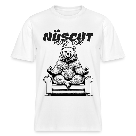 NÜSCHT MUSS ICK-Relaxed Fit Unisex Bio-T-Shirt - Weiß