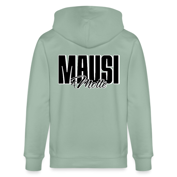 MAUSI UND MOTTE-Unisex Bio-Kapuzenjacke - Helles Graugrün
