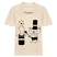 Lockeres Relaxed Fit Berlin Shirt „OHNE WORTE“ aus Bio-Baumwolle mit schwarzem Print: der Berliner Bär als doodleartige Zeichnung, der mit seinem Zauberstab einen Mittelfinger aus einem Zylinderhut hervorzaubert. - Natur