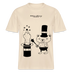 Lockeres Relaxed Fit Berlin Shirt „OHNE WORTE“ aus Bio-Baumwolle mit schwarzem Print: der Berliner Bär als doodleartige Zeichnung, der mit seinem Zauberstab einen Mittelfinger aus einem Zylinderhut hervorzaubert. - Natur