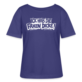 Berliner Schnauze-ICK HAB DIE FAXEN DICKE-Rundhals Frauen Bio-T-Shirt - Dämmerung