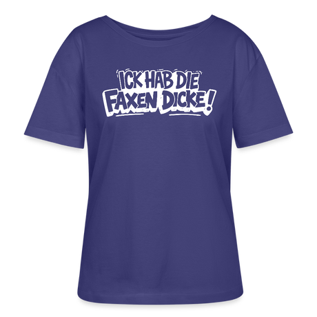 Berliner Schnauze-ICK HAB DIE FAXEN DICKE-Rundhals Frauen Bio-T-Shirt - Dämmerung