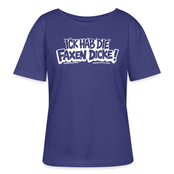 Berliner Schnauze-ICK HAB DIE FAXEN DICKE-Rundhals Frauen Bio-T-Shirt - Dämmerung