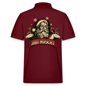 JIBT NÜSCHT zu Weihnachten-Unisex Bio-Poloshirt backprint - Burgunderrot