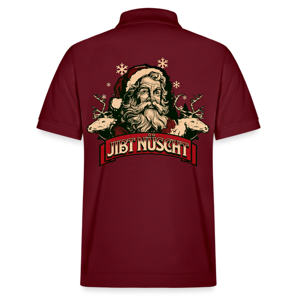 JIBT NÜSCHT zu Weihnachten-Unisex Bio-Poloshirt backprint - Burgunderrot