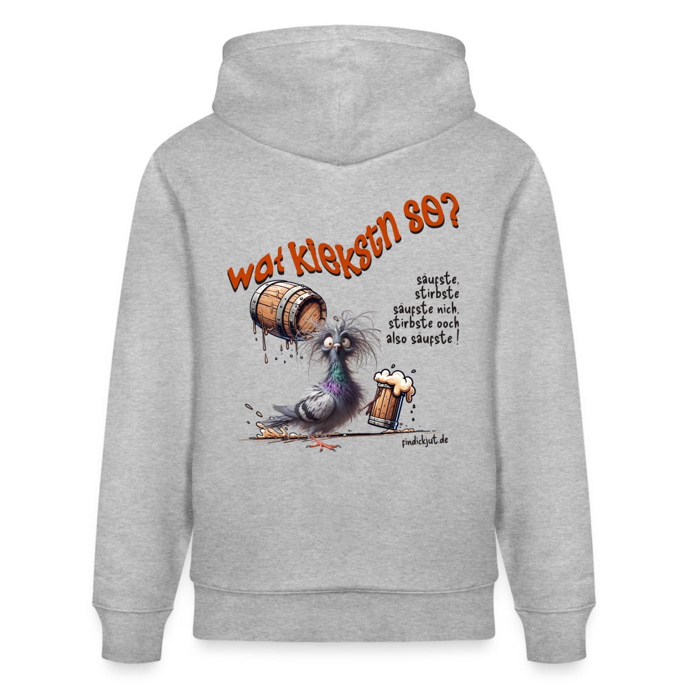 WAT KIEKSTN SO - Unisex Bio-Hoodie - Grau meliert