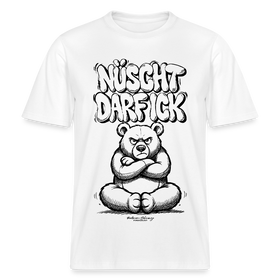 Berlin Shirt mit Illustration-NÜSCHT DARF ICK-RELAXED FIT Unisex Organic T-Shirt - Weiß