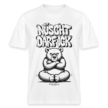 Berlin Shirt mit Illustration-NÜSCHT DARF ICK-RELAXED FIT Unisex Organic T-Shirt - Weiß