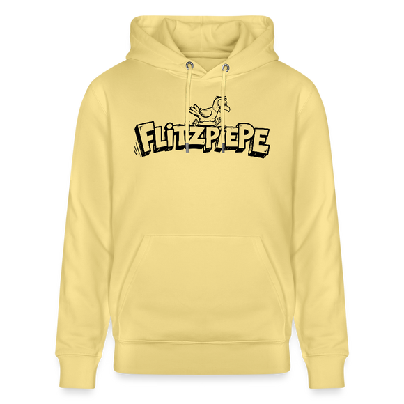 FLITZPIEPE-Unisex Bio-Hoodie mit dem Original Berliner Spruch - Gelb Viva 