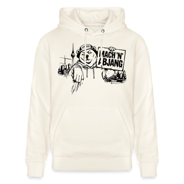 Berliner Spruch- MACH 'N ABJANG -Unisex Bio-Hoodie - Naturweiß 