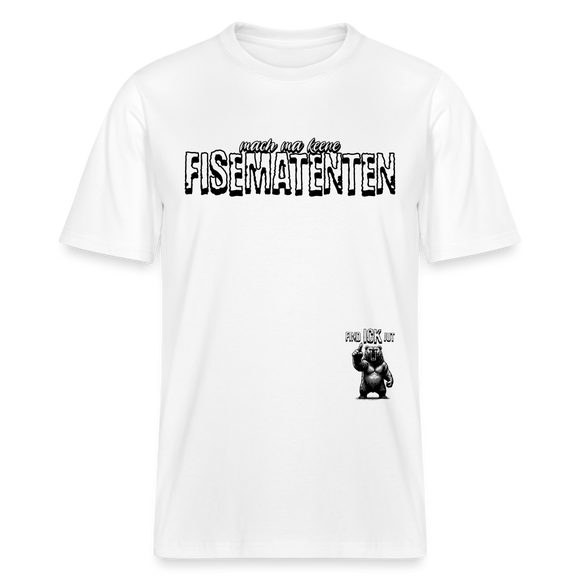 FISEMATENTEN-Relaxed Fit Unisex Bio-T-Shirt - Weiß