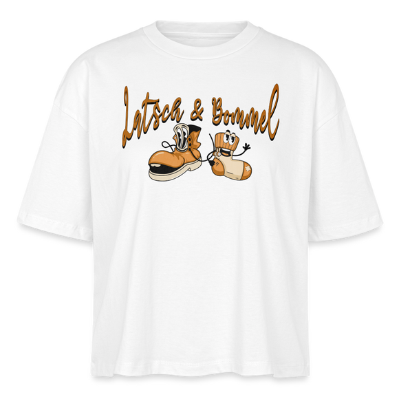LATSCH UND BOMMEL - Frauen Boxy Bio-T-Shirt - Weiß