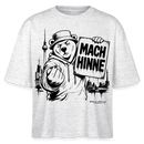Berlin Shirt- MACH HINNE-Frauen Boxy Bio-T-Shirt mit Berliner Skyline - Weiß meliert