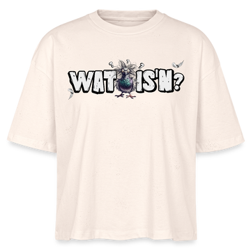 WAT IS'N?-Frauen Boxy Bio-T-Shirt - Weißgrau
