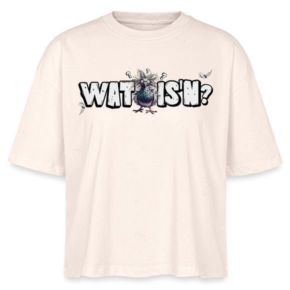WAT IS'N?-Frauen Boxy Bio-T-Shirt - Weißgrau