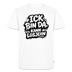 weisses Berlin Shirt mit schwarz umrandetem Print im Comic-Stil/Graffittischrift „ICK BIN DA, KANN LOSJEHN“, 100% Bio-Baumwolle 200g/m², XS-5XL