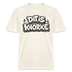 Berliner Spruch „DIT IS KNORKE“ – typografisches Statement-Design in schwarzem Outline-Comic-Style-auf lockerem unisex T-Shirt-100% Bio Baumwolle-naturweiss