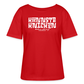 Berliner Spruch-KANNSTE KNICKEN-Rundhals Frauen Bio-T-Shirt - Rot
