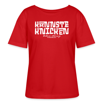 Berliner Spruch-KANNSTE KNICKEN-Rundhals Frauen Bio-T-Shirt - Rot
