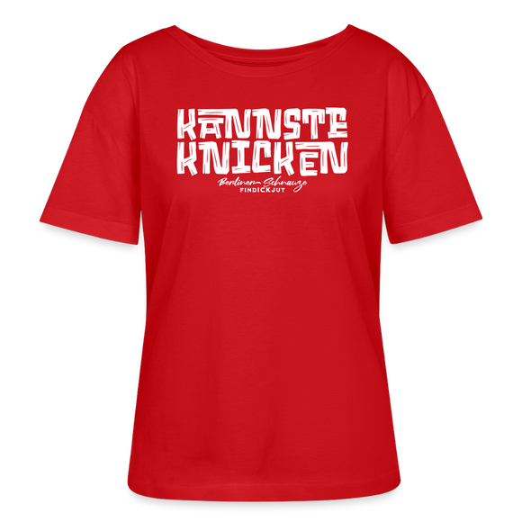 Berliner Spruch-KANNSTE KNICKEN-Rundhals Frauen Bio-T-Shirt - Rot