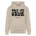 Berliner Spruch-PASS UFF KEULE-Unisex Bio-Hoodie mit Berliner Schnauze - Beige