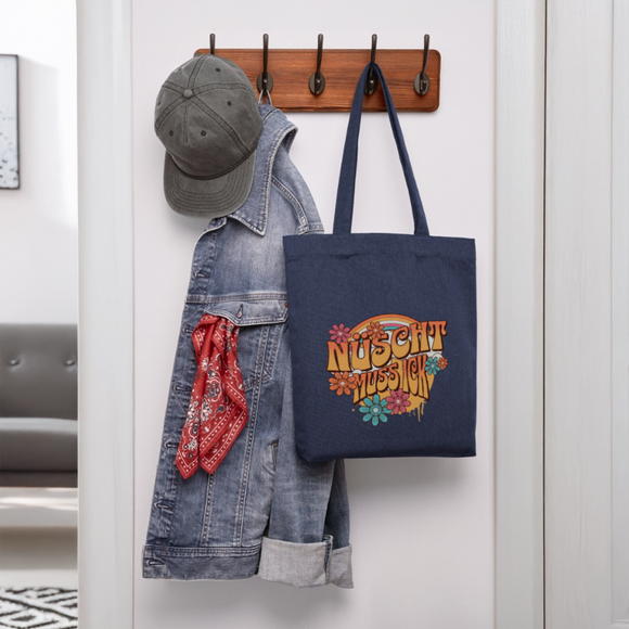 BERLINER RETRO-NÜSCHT-recycelter Heavyweight Stoffbeutel - melange Blue