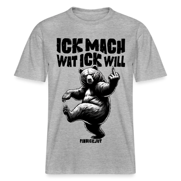 ICK MACH WAT ICK WILL-Relaxed Fit Unisex Bio-T-Shirt IV - Grau meliert