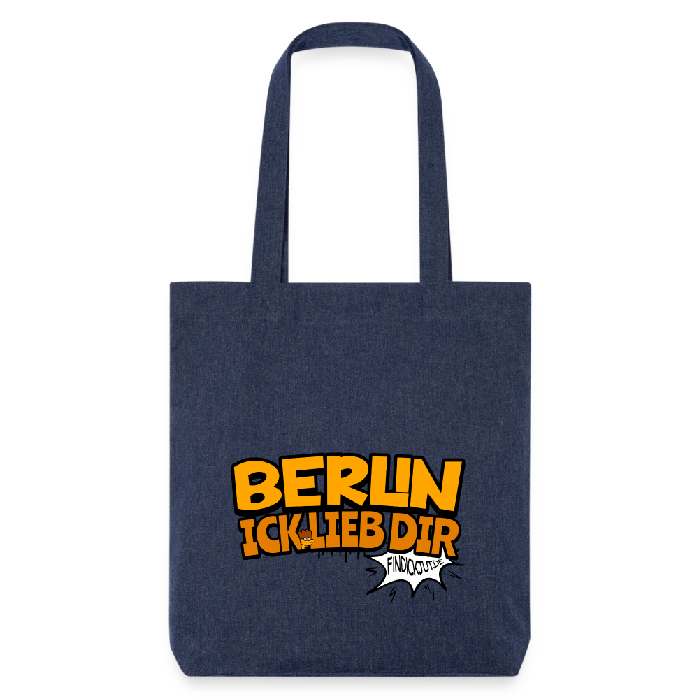 BERLIN ICK LIEB DIR - recycelter Heavyweight Stoffbeutel - melange Blue