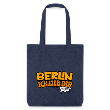 BERLIN ICK LIEB DIR - recycelter Heavyweight Stoffbeutel - melange Blue
