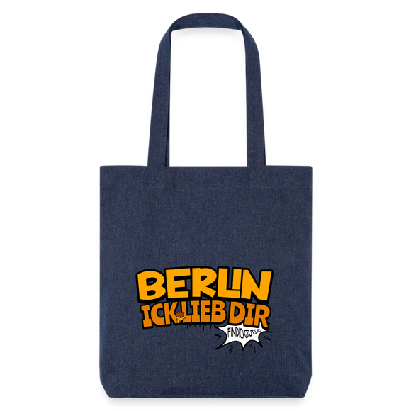 BERLIN ICK LIEB DIR - recycelter Heavyweight Stoffbeutel - melange Blue