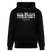 Berliner Spruch-NICH ANJESCHISSN is jenuch jelobt-Unisex Bio-Hoodie mit Berliner Schnauze - weisser Print auf Schwarzer Bio Baumwolle