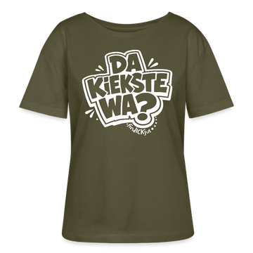 DA KIEKSTE WA?-Rundhals Frauen Bio-T-Shirt mit Berliner Schnauze - Khaki