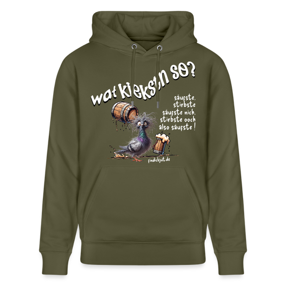 WAT KIEKSTN SO?-Unisex Bio-Hoodie II - Khaki Grün