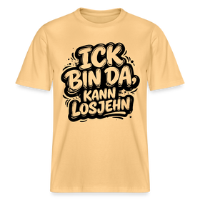 Berlin Shirt-ICK BIN DA, KANN LOSJEHN- RELAXED FIT Unisex Bio T-Shirt - Hellgelb