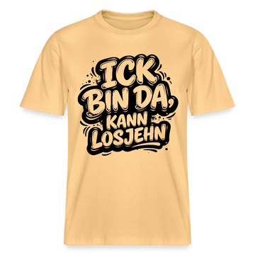 Berlin Shirt-ICK BIN DA, KANN LOSJEHN- RELAXED FIT Unisex Bio T-Shirt - Hellgelb