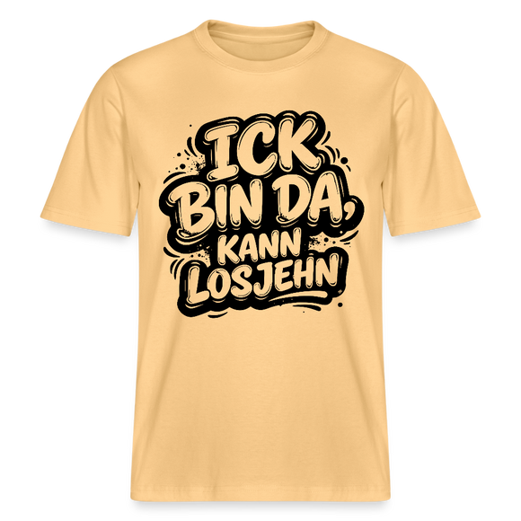 Berlin Shirt-ICK BIN DA, KANN LOSJEHN- RELAXED FIT Unisex Bio T-Shirt - Hellgelb