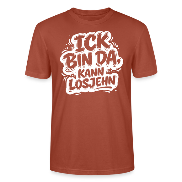 Berlin Shirt-Unisex BIO T-Shirt- ICK BIN DA, KANN LOSJEHN - Terrakotta